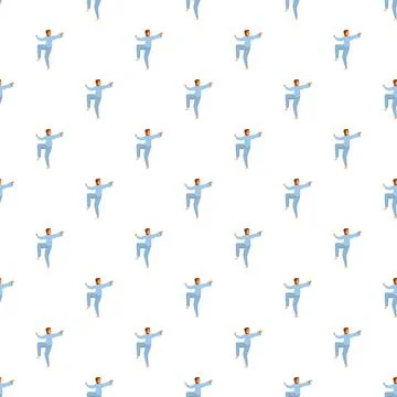Practitioner performing tai chi exercise seamless pattern background Stock Illustration