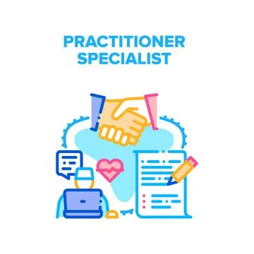 Practitioner Specialist Vector Color Illustration Stock Illustration