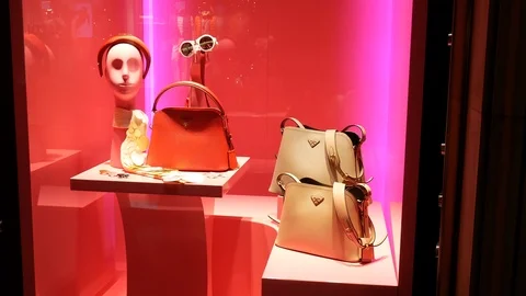 Prada shop window Stock Footage 122533555