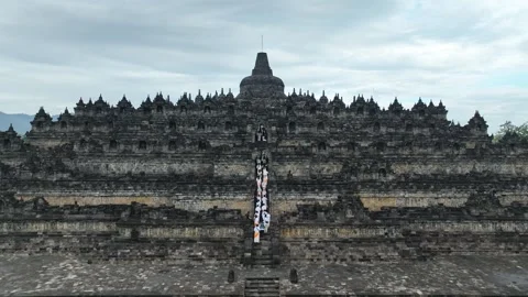 Pradaksina at Borobudur Temple Stock Footage 308987729