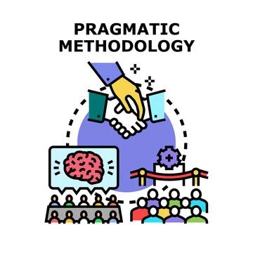 Pragmatic methodology concept using solution and strategy Stock Illustration