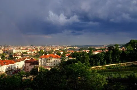 The Prague and rainbow Foto stock