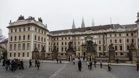 Prague architecture, palace 스톡 동영상 104520759