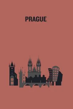 Prague art design concept. Flat vector illustration. Stock Illustration