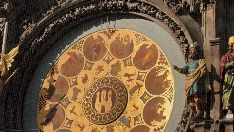 Prague astronomical clock 3 Stock Footage 319388819