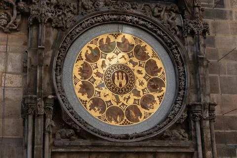 Prague Astronomical Clock Calendar Stock Photos