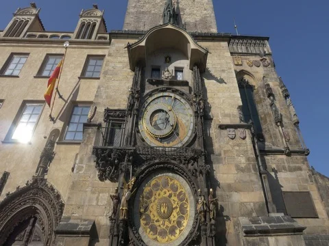 Prague astronomical clock 動画素材 74787368