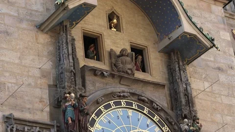 Prague astronomical clock Stock Footage 211789281