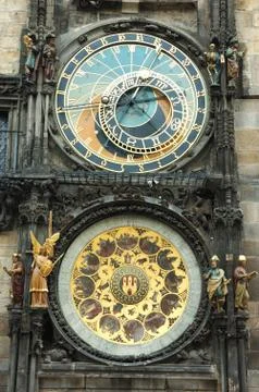 The prague astronomical clock, or prague orloj,medieval astronomical mechanic Foto stock