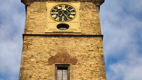 Prague Astronomical Clock Orloj Medieval Tower. 4K Slow Motion Video Stock Footage 319426751