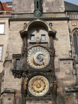 Prague astronomical clock Stock Photos