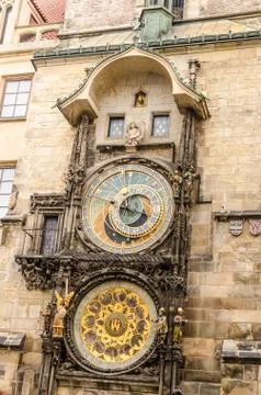 Prague astronomical clock Stock Photos