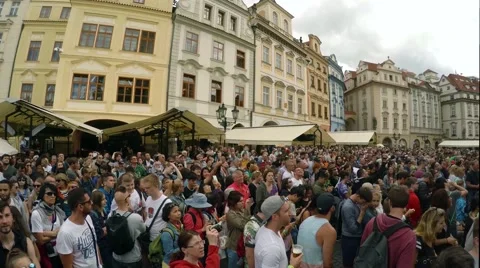 Prague Astronomical Clock in Prague. 4K. Stock Footage 53485168