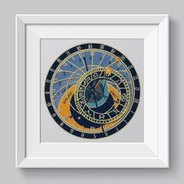 Prague Astronomical Clock in Prague, Old Town City Hall. Czech Republic Stock Illustration