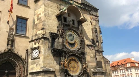 Prague Astronomical Clock is Ticking Video stock 60617692