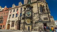 Prague Astronomical Clock Timelapse Hyperlapse In The Old Town Square, Prague Stock Footage