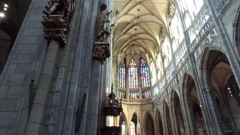Prague, - August 21, 2017. Cathedral of St. Vitus inside Vidéo 79937985