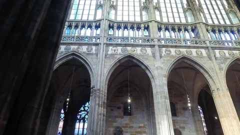 Prague, - August 21, 2017. Cathedral of St. Vitus inside 動画素材 79938000
