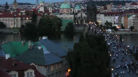 Prague Bridge 3 2 Stock Footage 12759914