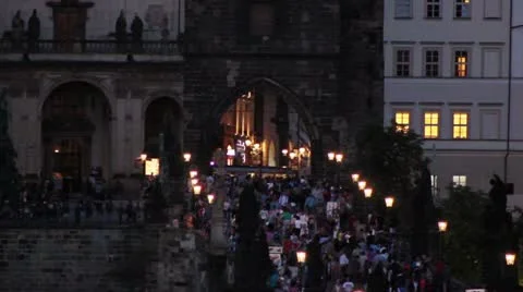 Prague Bridge 4 Video stock 12760233