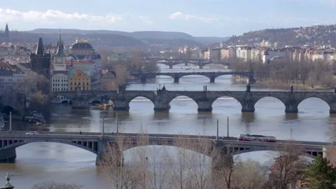 Prague bridges Stock Footage 131173112