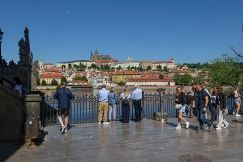 Prague Castle And Lesser Town In Czechia Stock Photos