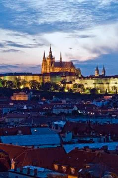 Prague Castle in the evening Stock Photos