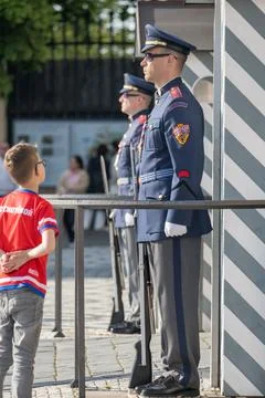 The Prague Castle Guard wi Foto stock