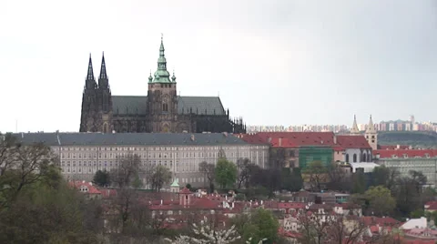 Prague Castle from Petrin Stock Footage 30304081