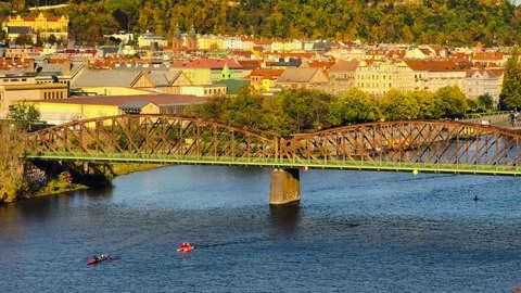 Prague Castle Red Rooftops Aerial View Czech Republic Cityscape Drone 4K Footage Stock Footage 320182175
