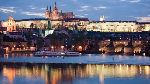Prague castle reflection 스톡 동영상 10796776