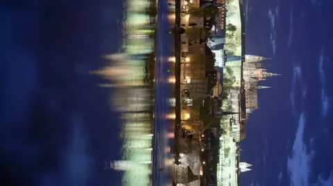 Prague castle reflection Stock Footage 10797028