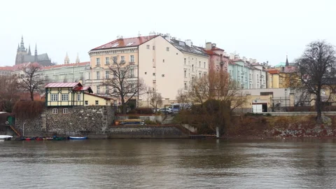 Prague castle from river cruise 2  Stock Footage 171300329