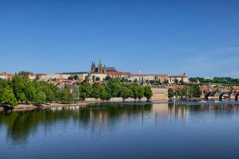 Prague Castle River View In Czech Republic Stock Photos