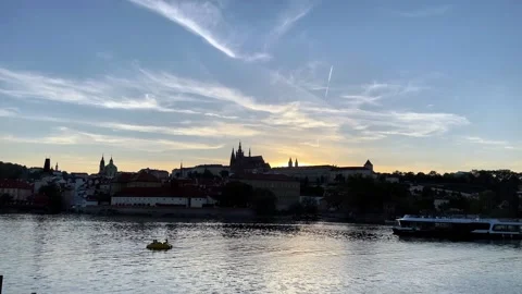 Prague castle spring evening Stock Footage 194865106