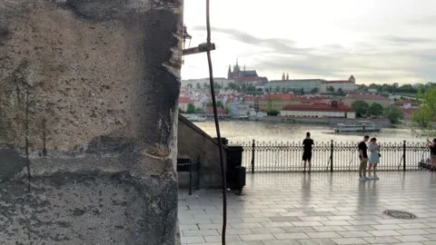 Prague castle sunset Stock Footage 195106338