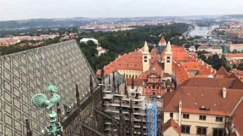 Prague Castle Viewpoint, Prague, Czech Republic Stock Footage 135675092