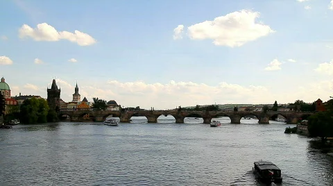 Prague The Charles Bridge 16 Stock Footage 773164