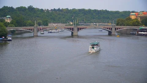 Prague Charles Bridge beautiful view Stock Footage 91551917
