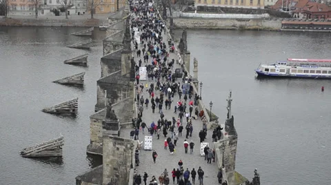 Prague. Charles Bridge Stock Footage 34290107