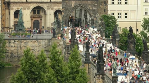 Prague. The Charles Bridge Stock Footage 52220860