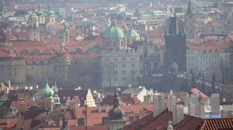 Prague Charles Bridge Stock Footage 58071234