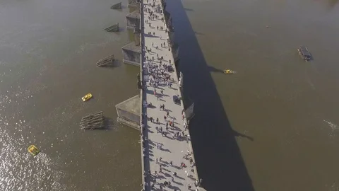 Prague Charles Bridge Video stock 92701317