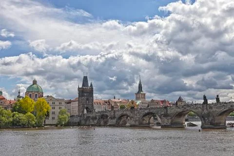 Prague charles bridge 스톡 사진