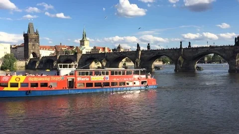 Prague Charles Bridge Time lapse 50fps Full HD Stock Footage 71095459