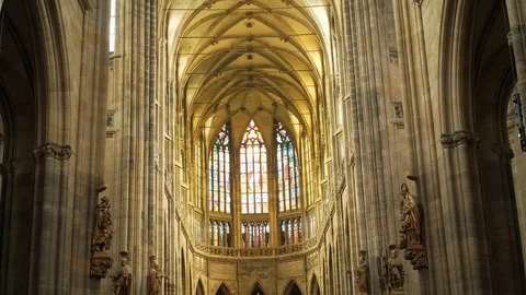 Prague church view from the inside Stock Footage 91548832