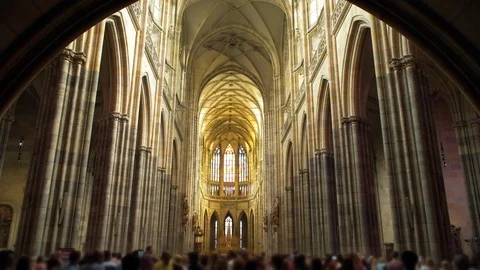 Prague church view from the inside Stock Footage 91553109