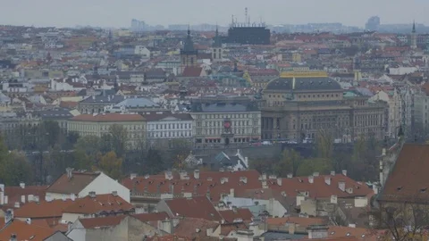 Prague City Top View Video stock 82697171