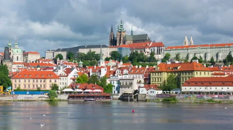 Prague in a cloudy day, timelapse Stock Footage 59918727