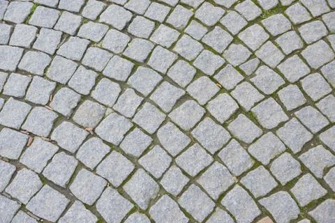 Prague cobblestone gray Stock Photos